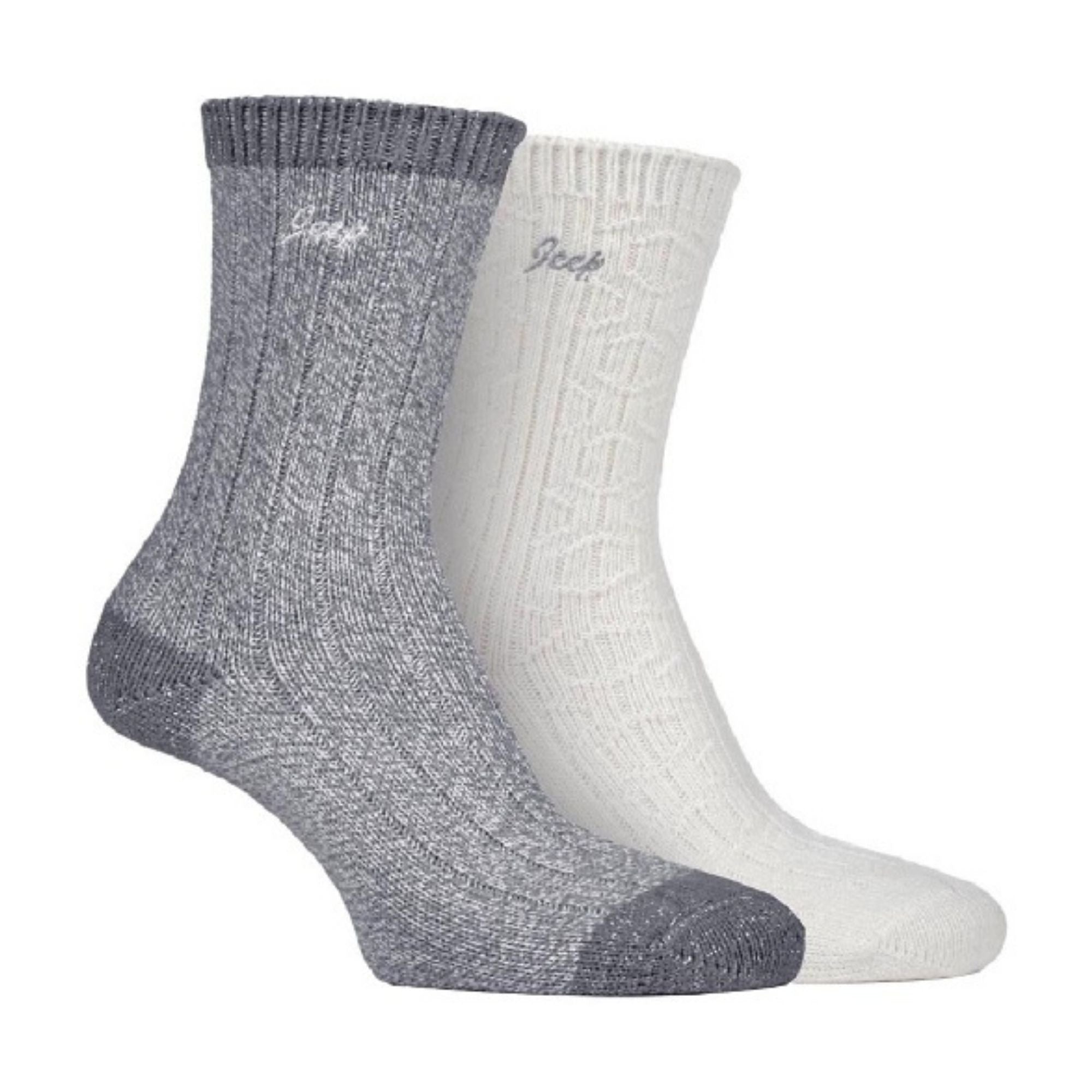 2 Pack Ladies Supersoft Warm Ribbed Thick Hiking Boot Socks