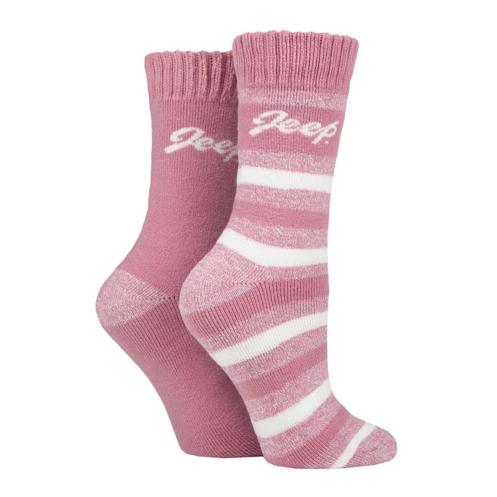 Breathable Cushioned Thermal Boot Socks - 2 Pack Striped Socks for Women