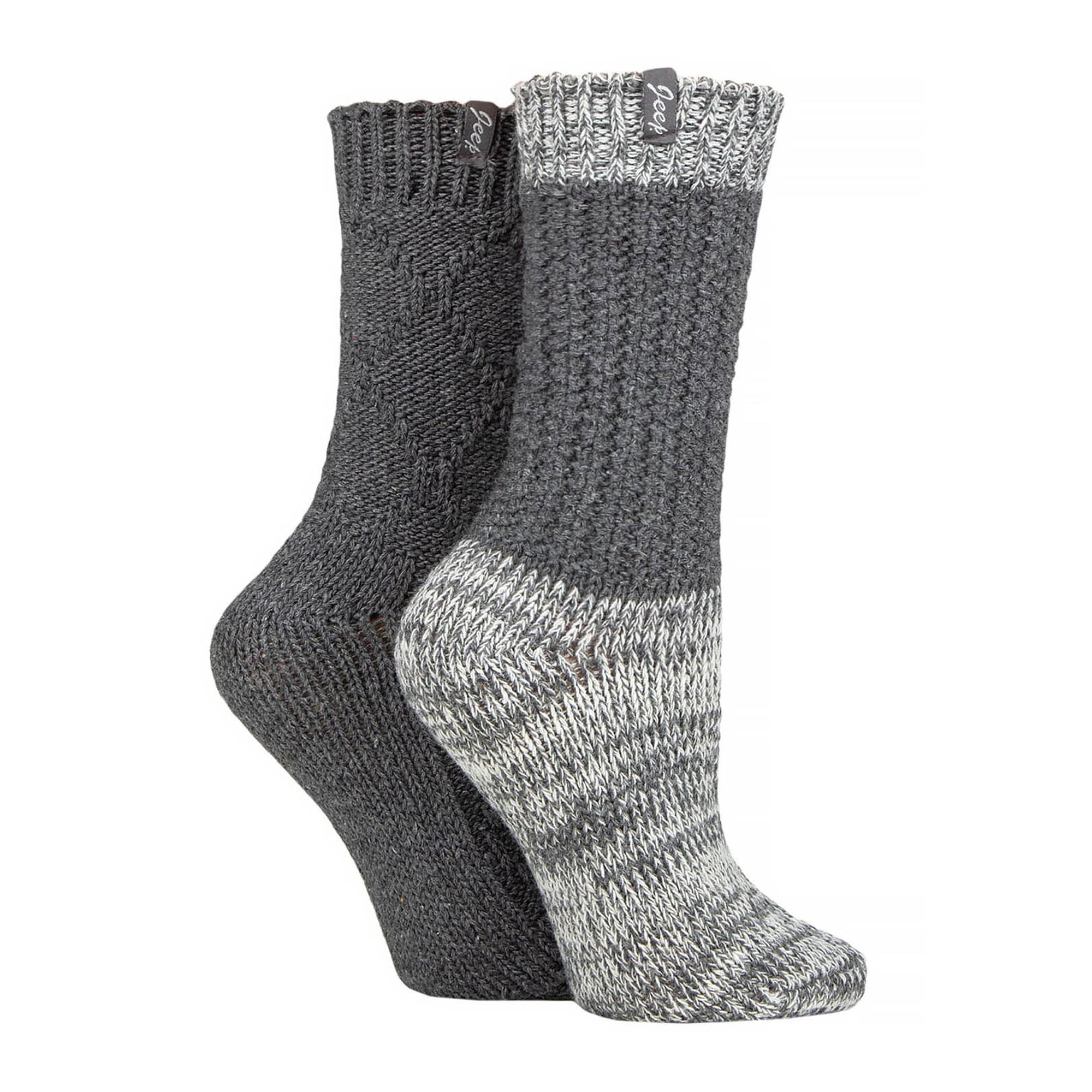 2 Pack Women's Wool Blend Cable Knit Boot Socks, Outdoor Socks