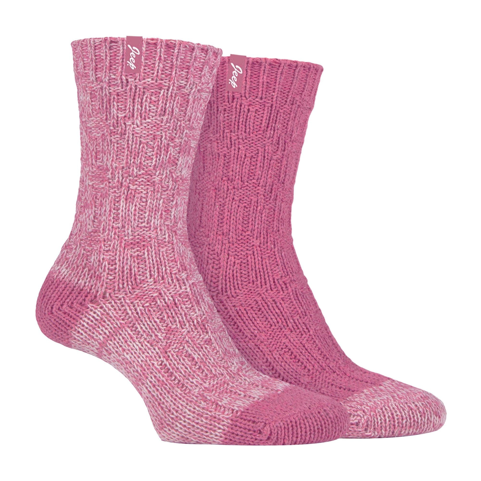 Women's 2-Pack Wool Outdoor Boot Socks | Ribbed Hiking Knit Socks