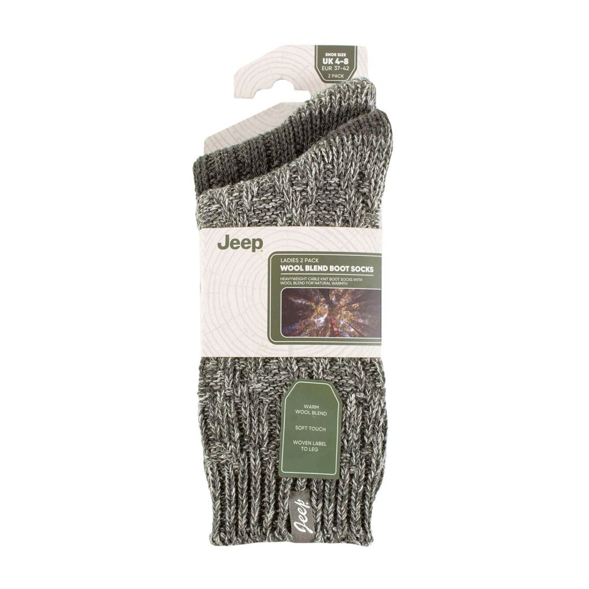 Women's 2-Pack Wool Outdoor Boot Socks | Ribbed Hiking Knit Socks