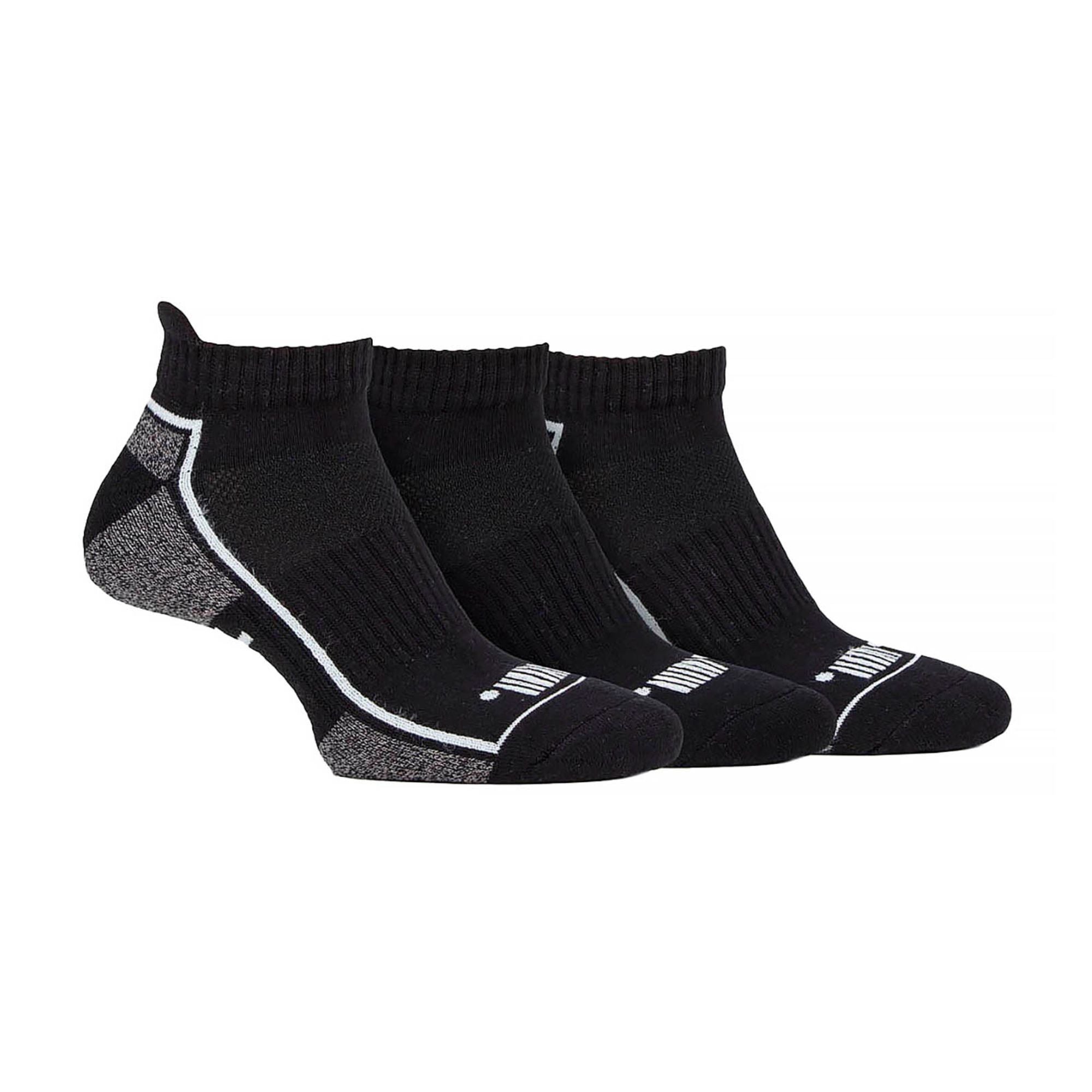Pack of 3 Men's Trainer Liners Socks | Low Cut Cushioned Sport Ankle Socks