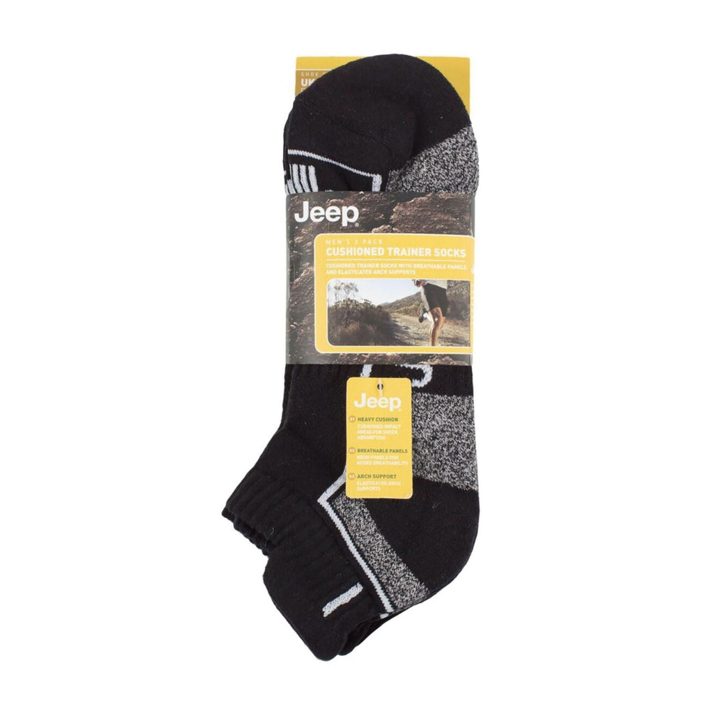 Pack of 3 Men's Trainer Liners Socks | Low Cut Cushioned Sport Ankle Socks