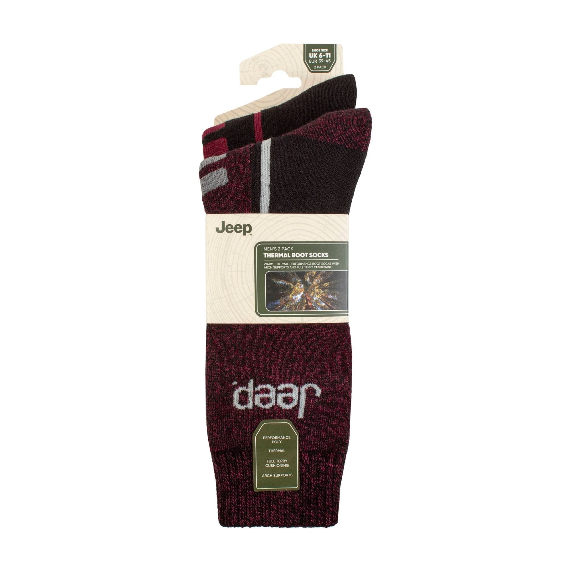 Men's 2 Pack Tech Thermal Boot Socks | Chunky Winter Performance Socks