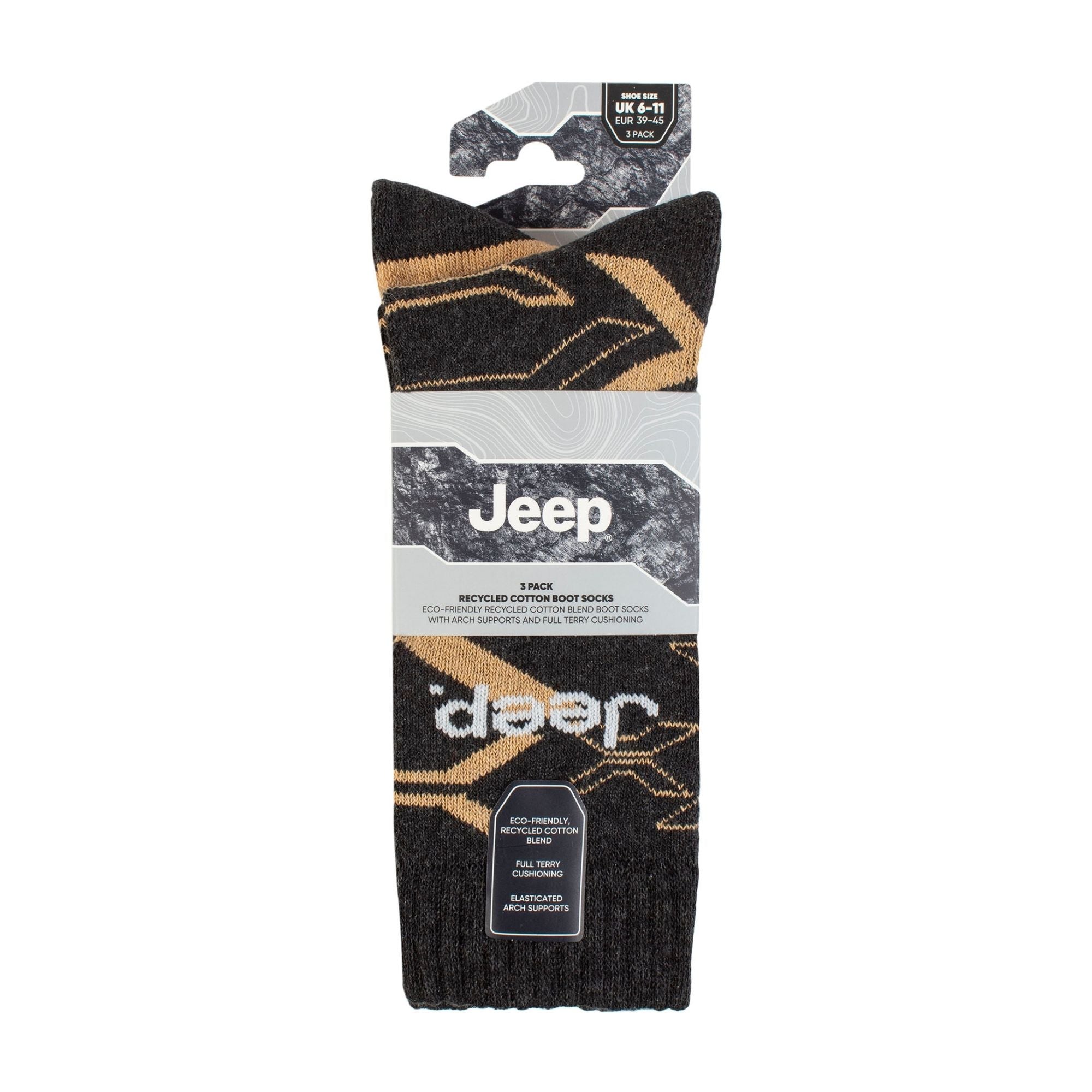 Men's Camo Boot Socks - Cushioned Anti-Blister Camouflage Socks