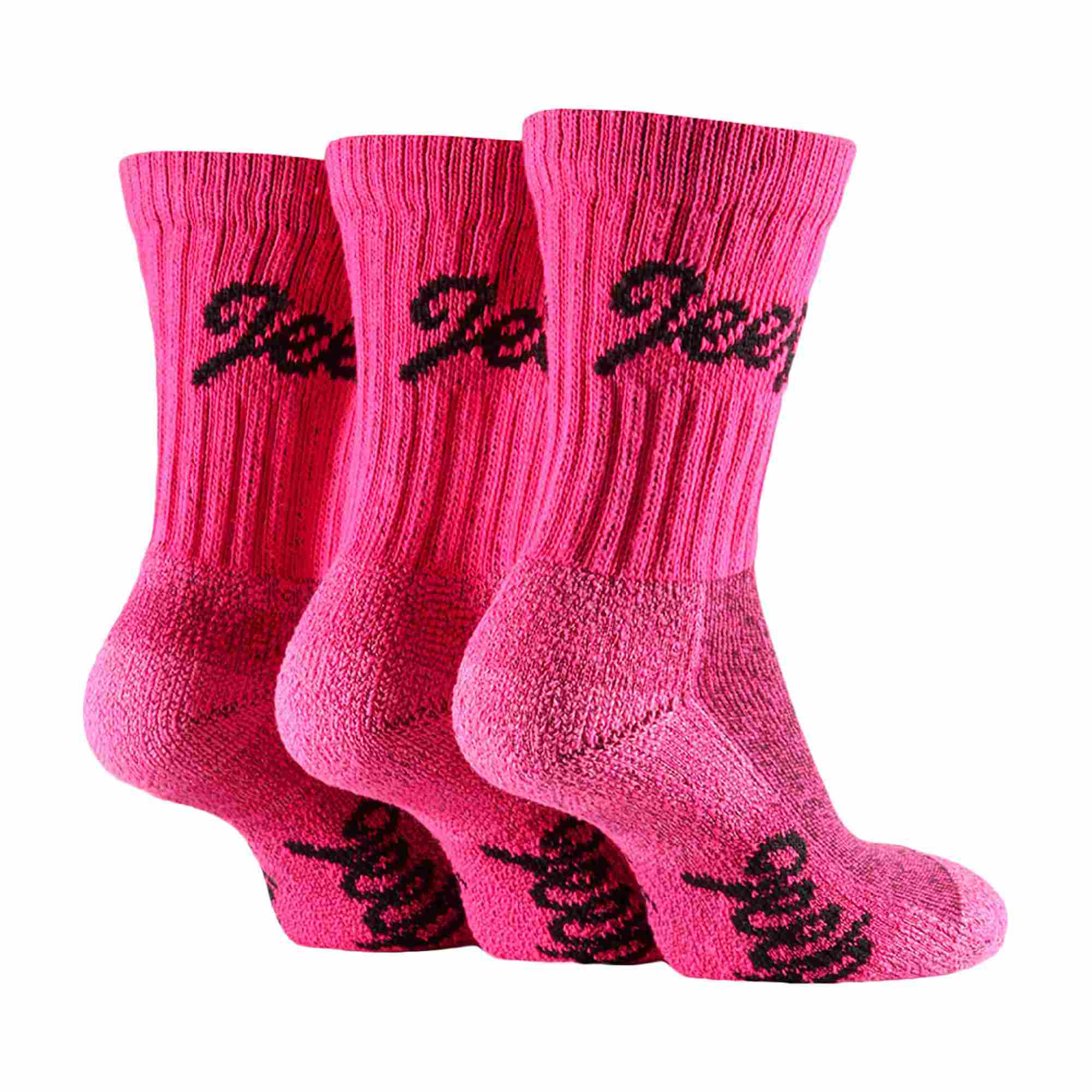3 Pack Ladies Cotton Cushioned Hiking Socks
