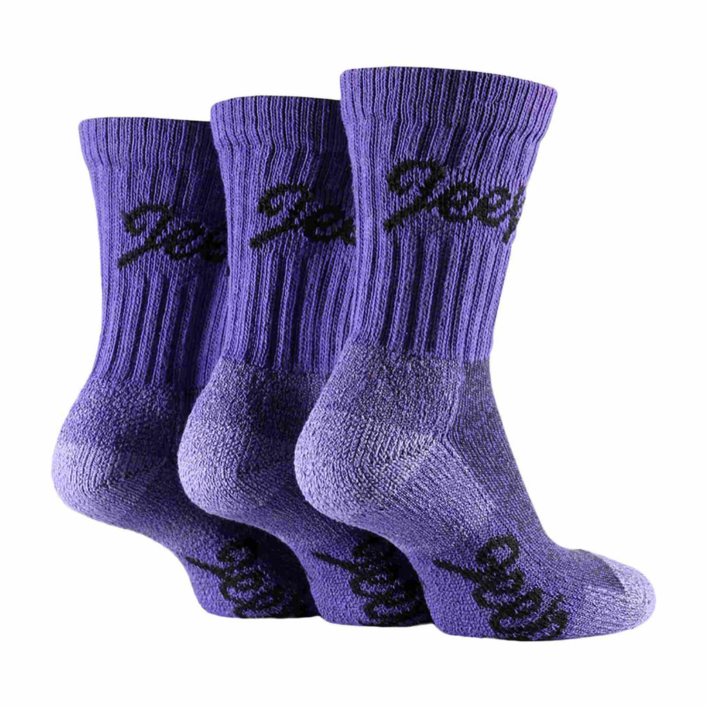 3 Pack Ladies Cotton Cushioned Hiking Socks