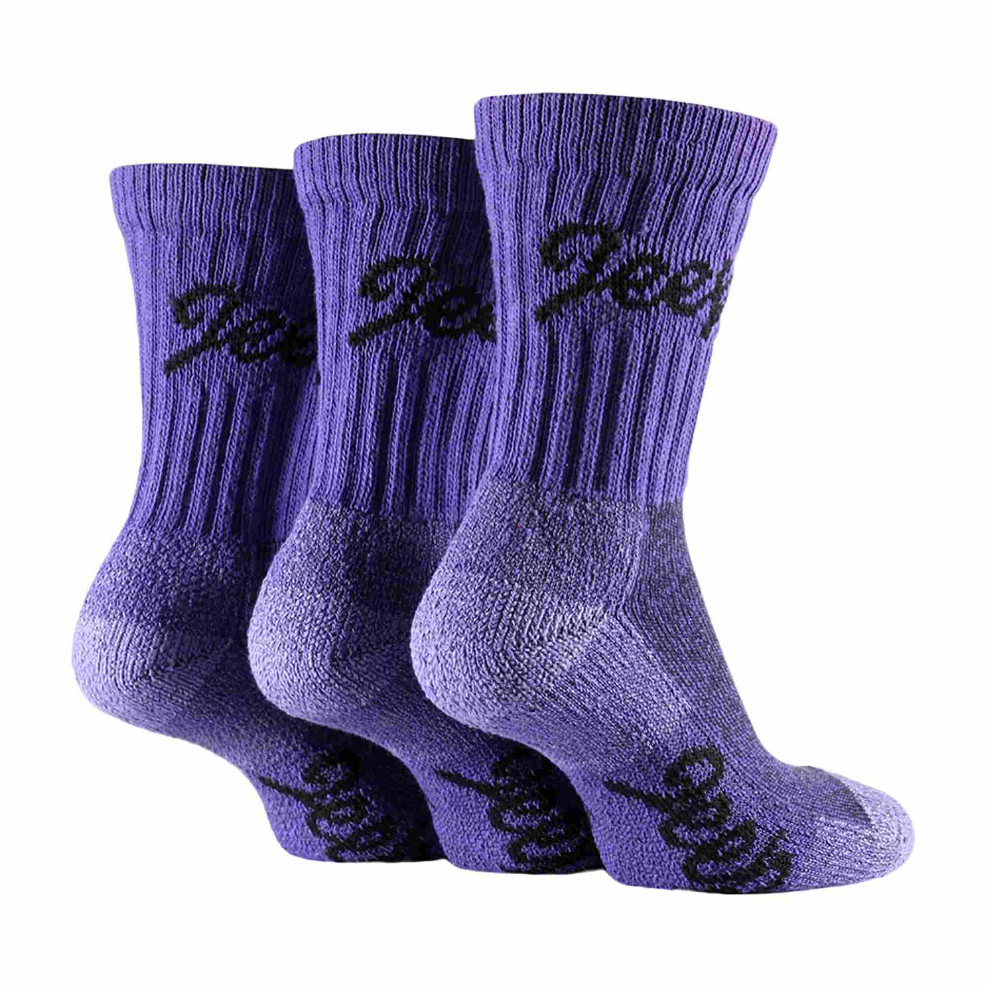 3 Pack Ladies Cotton Cushioned Hiking Socks