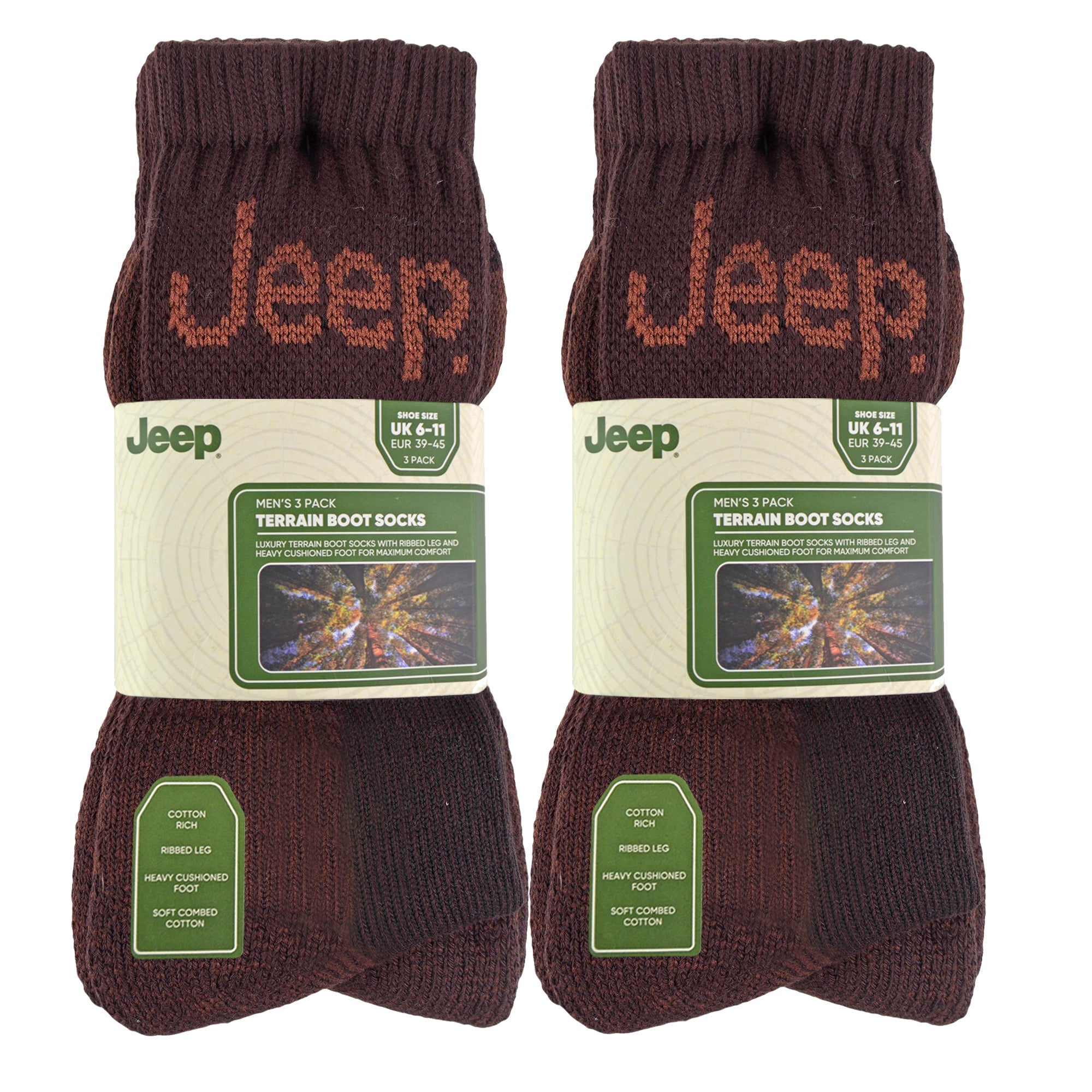 Mens Luxury Cushioned Cotton Hiking Socks (Multipack Options)