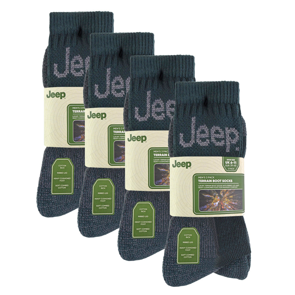 Mens Luxury Cushioned Cotton Hiking Socks (Multipack Options)