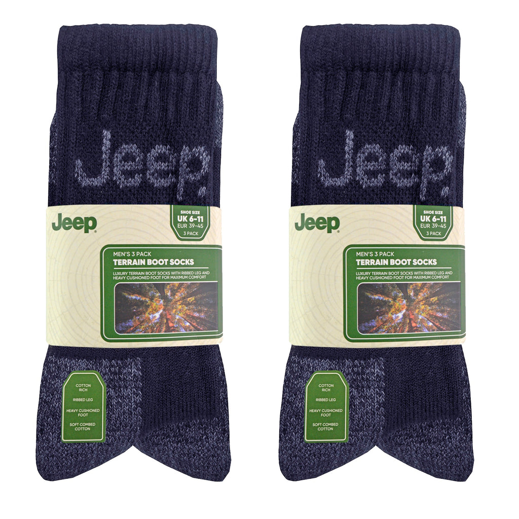 Mens Luxury Cushioned Cotton Hiking Socks (Multipack Options)