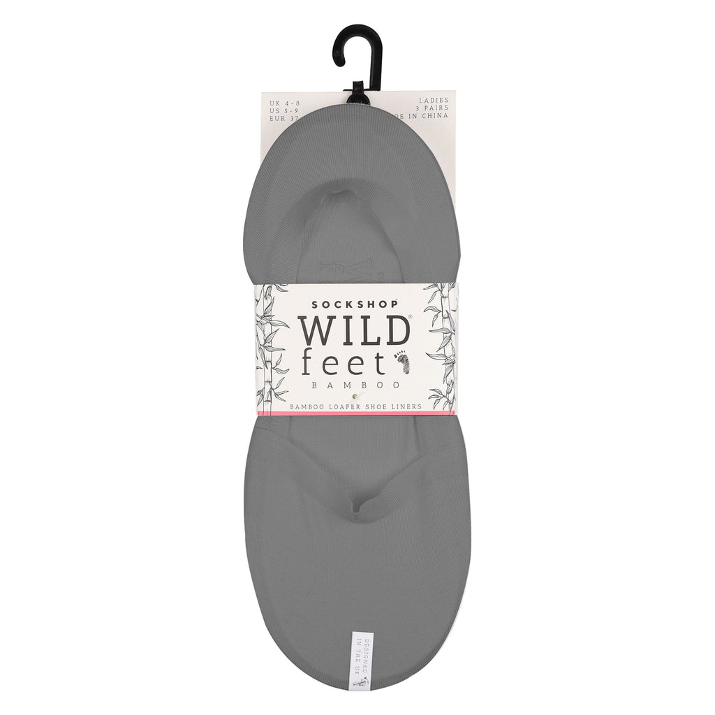 3 Pack Ladies Bamboo Invisible Socks with Silicone Heel Grip