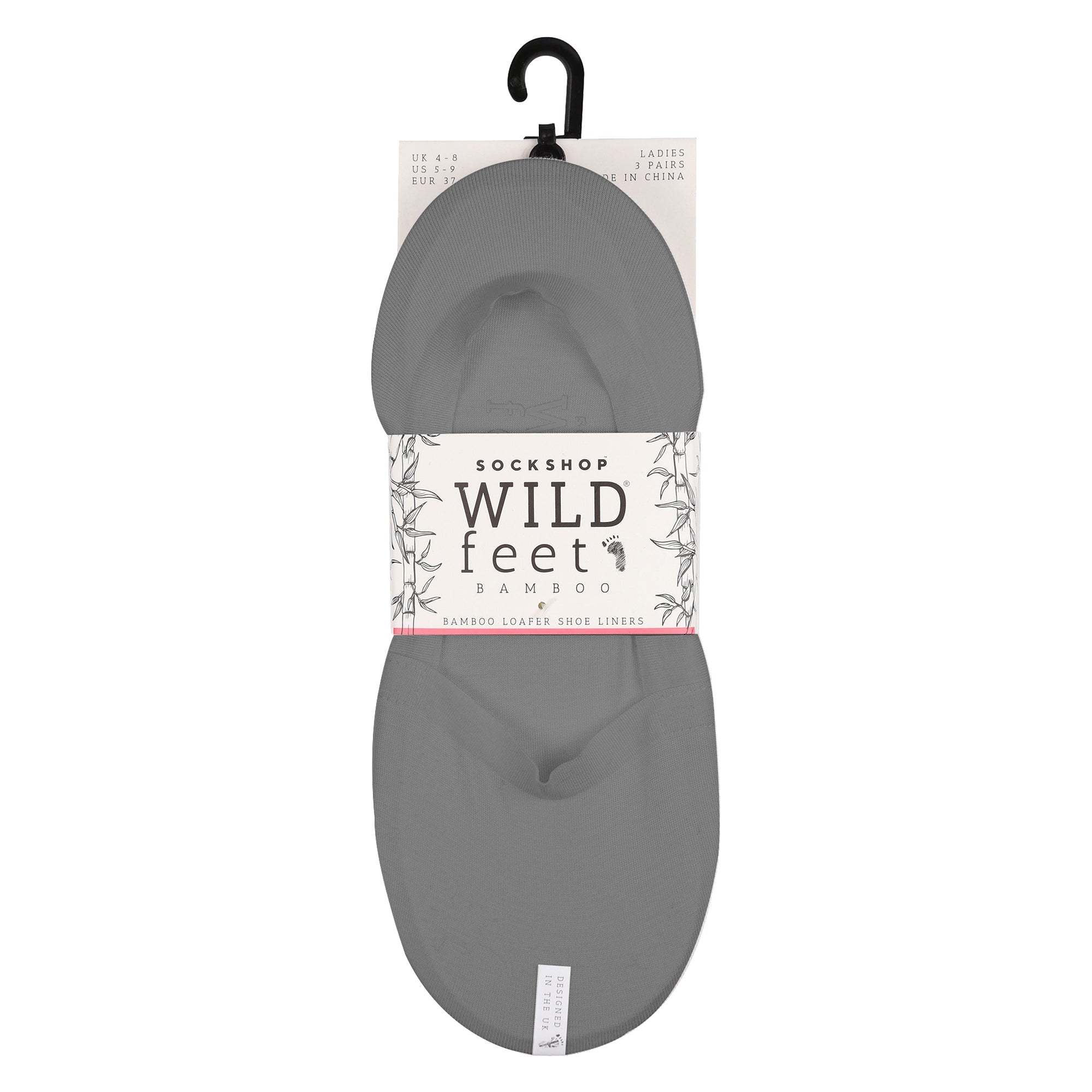 3 Pack Ladies Bamboo Invisible Socks with Silicone Heel Grip