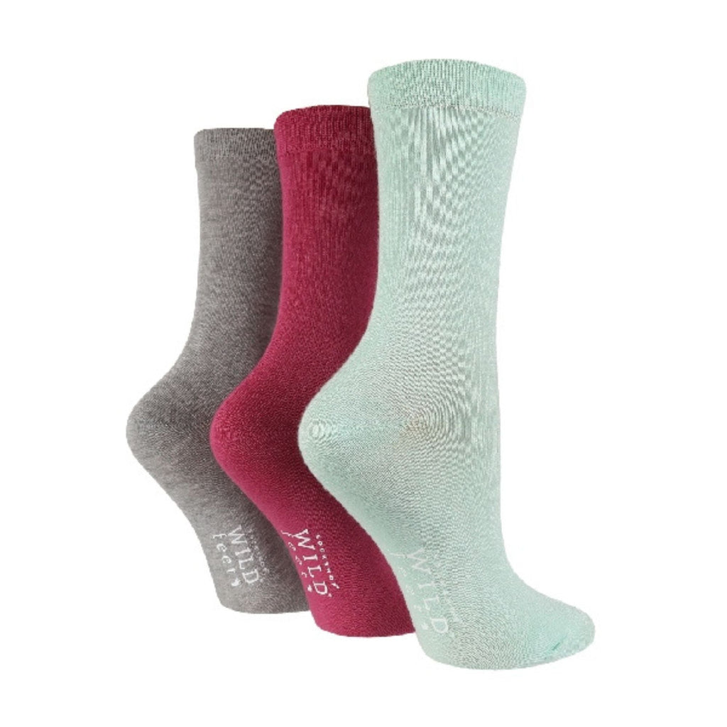 3 Pack Ladies Plain Coloured Bamboo Socks for Summer