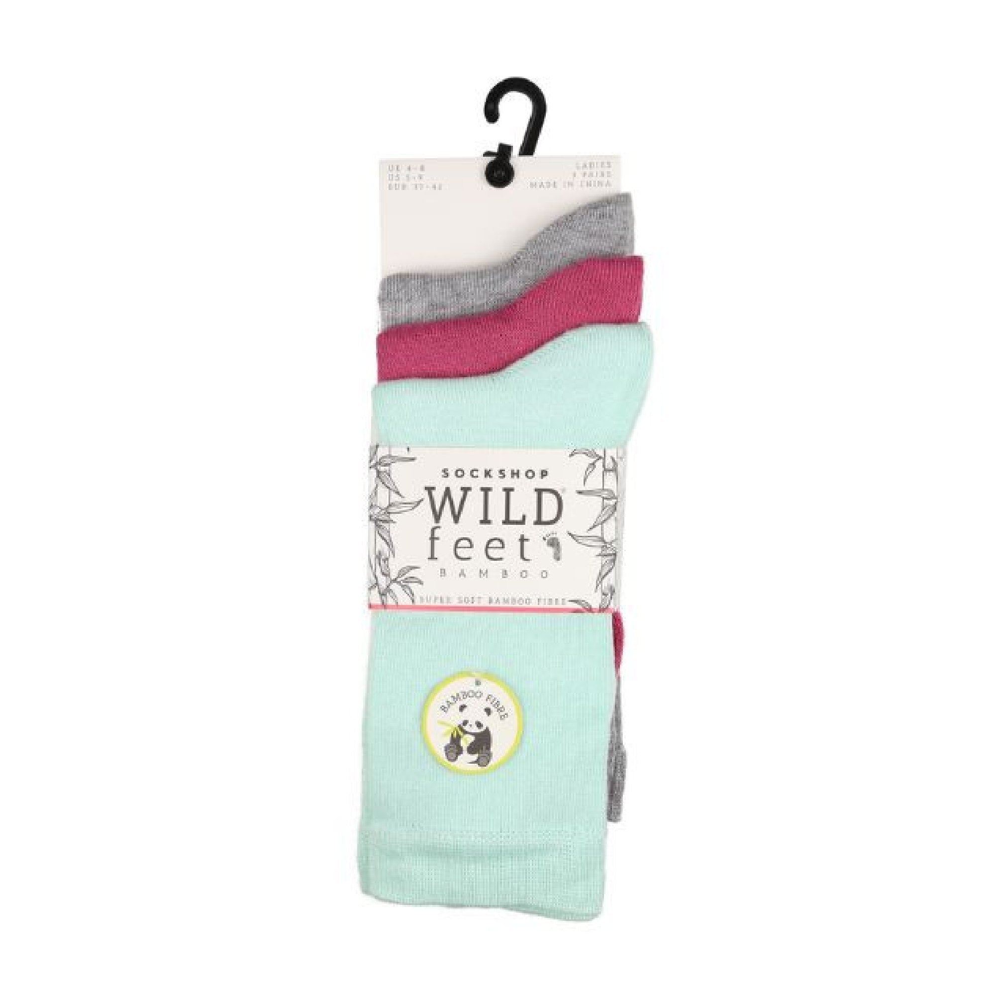 3 Pack Ladies Plain Coloured Bamboo Socks for Summer