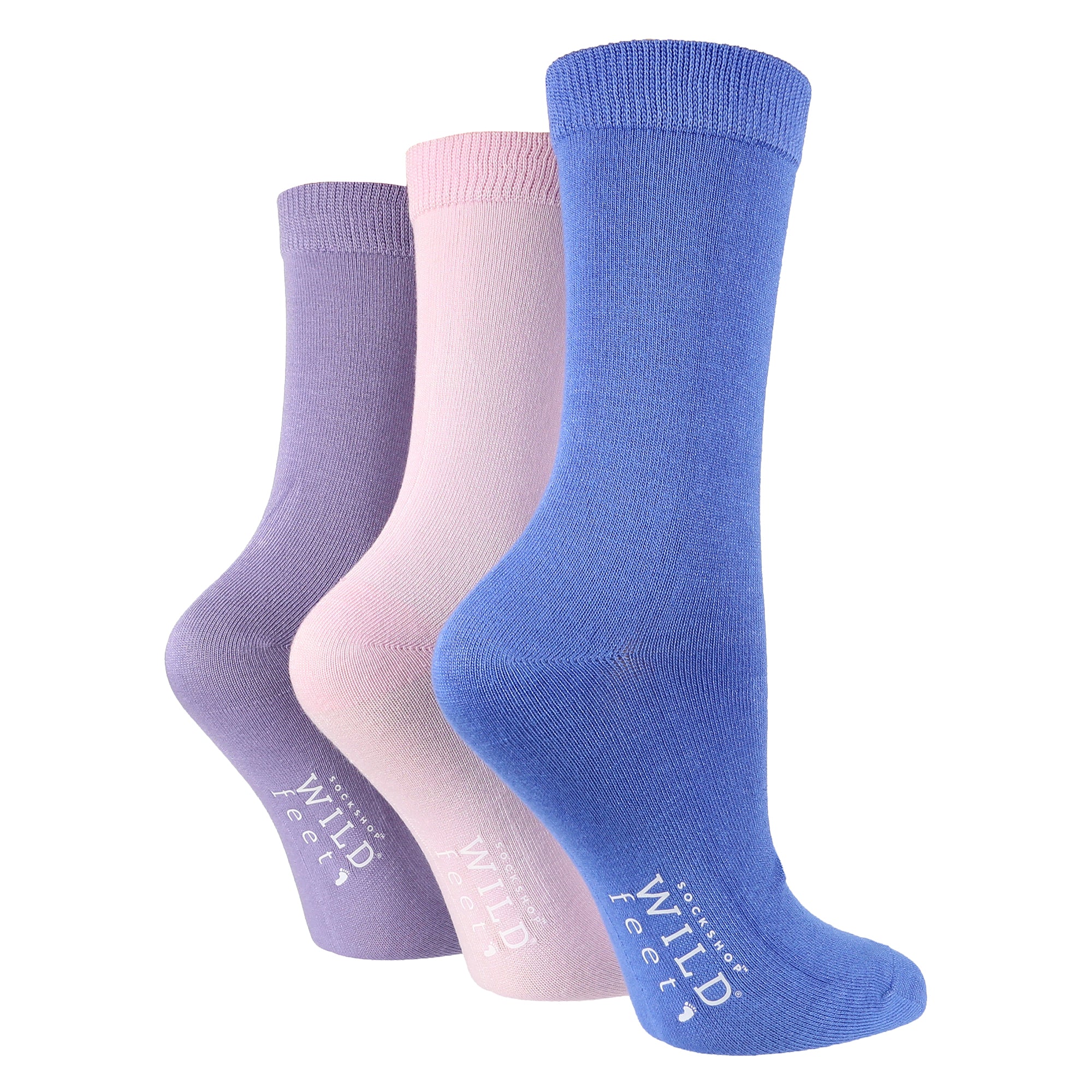 3 Pack Ladies Plain Coloured Bamboo Socks for Summer