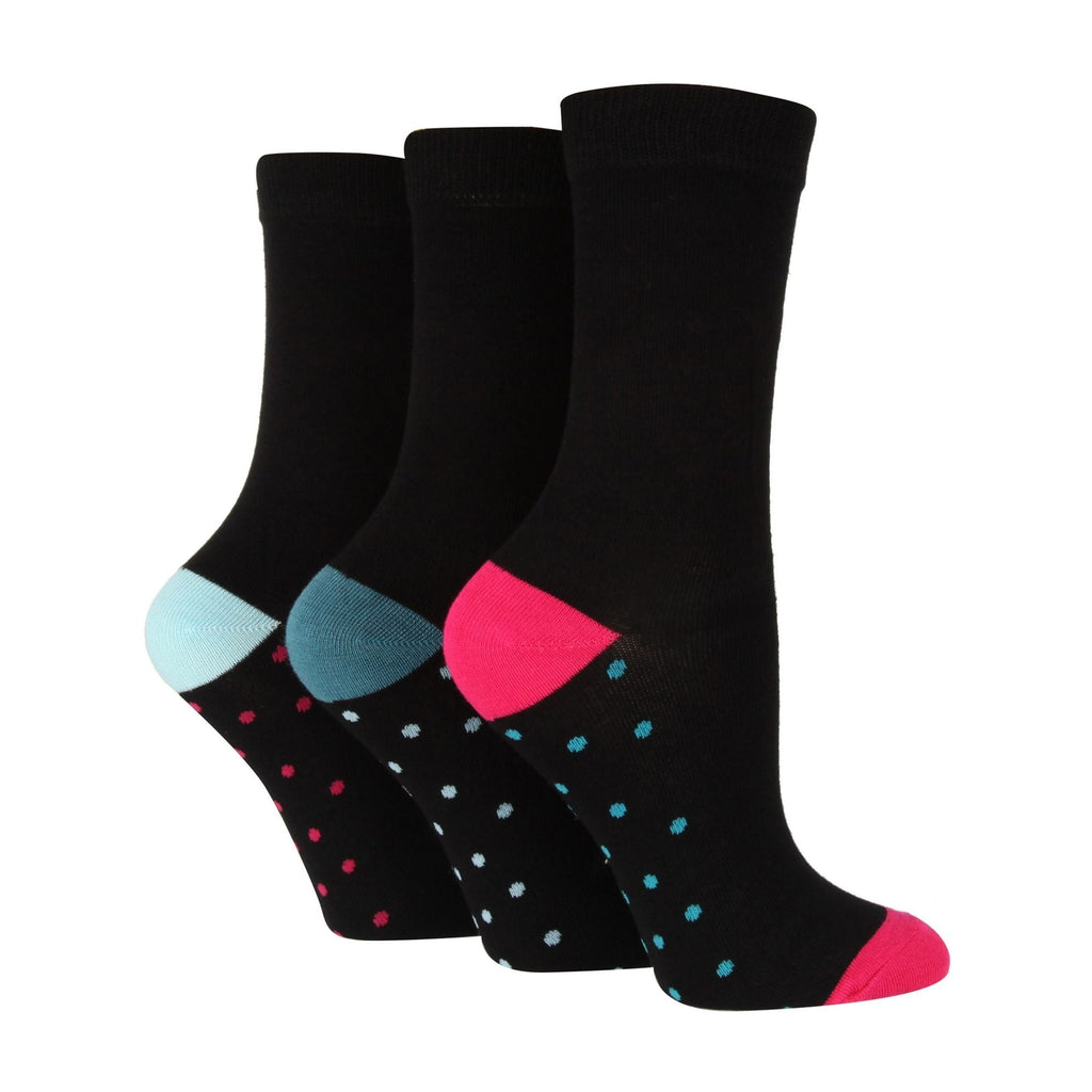 3 Pack Ladies Plain Coloured Bamboo Socks for Summer