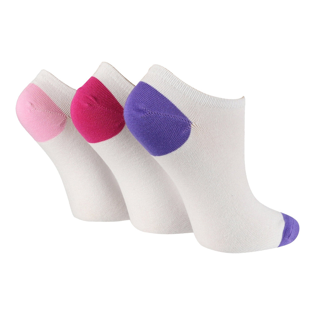 3 Pack Ladies Bamboo Low Cut Trainer Socks