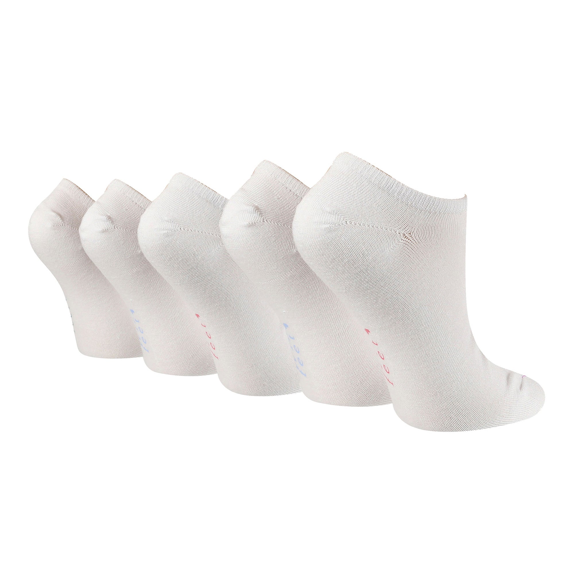 5 Pack Ladies Plain Contrast Liner Socks