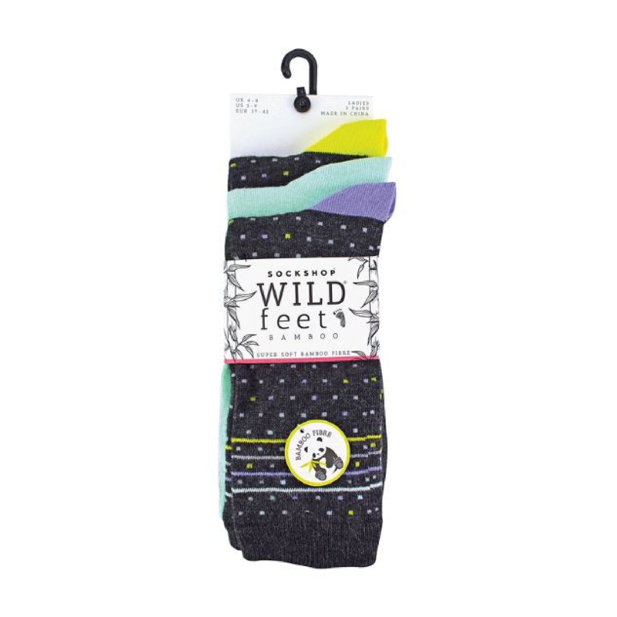 3 Pack Ladies Patterned Bamboo Socks for Summer