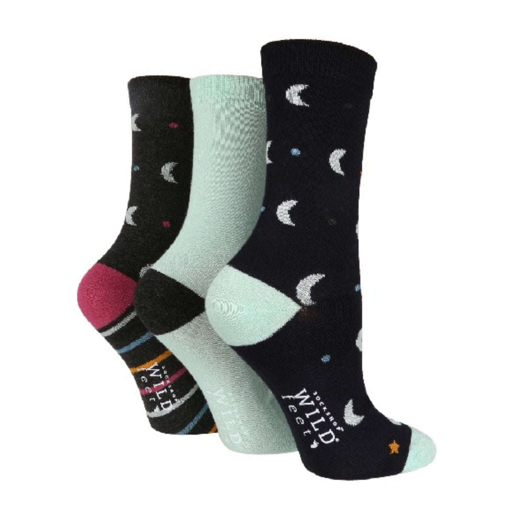 3 Pack Ladies Patterned Bamboo Socks for Summer