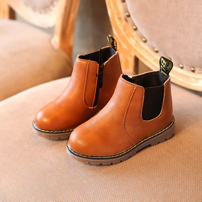 Boys' Short Boots – Non-Slip Children's Martin Boots – Warm & Durable Kids' Footwear