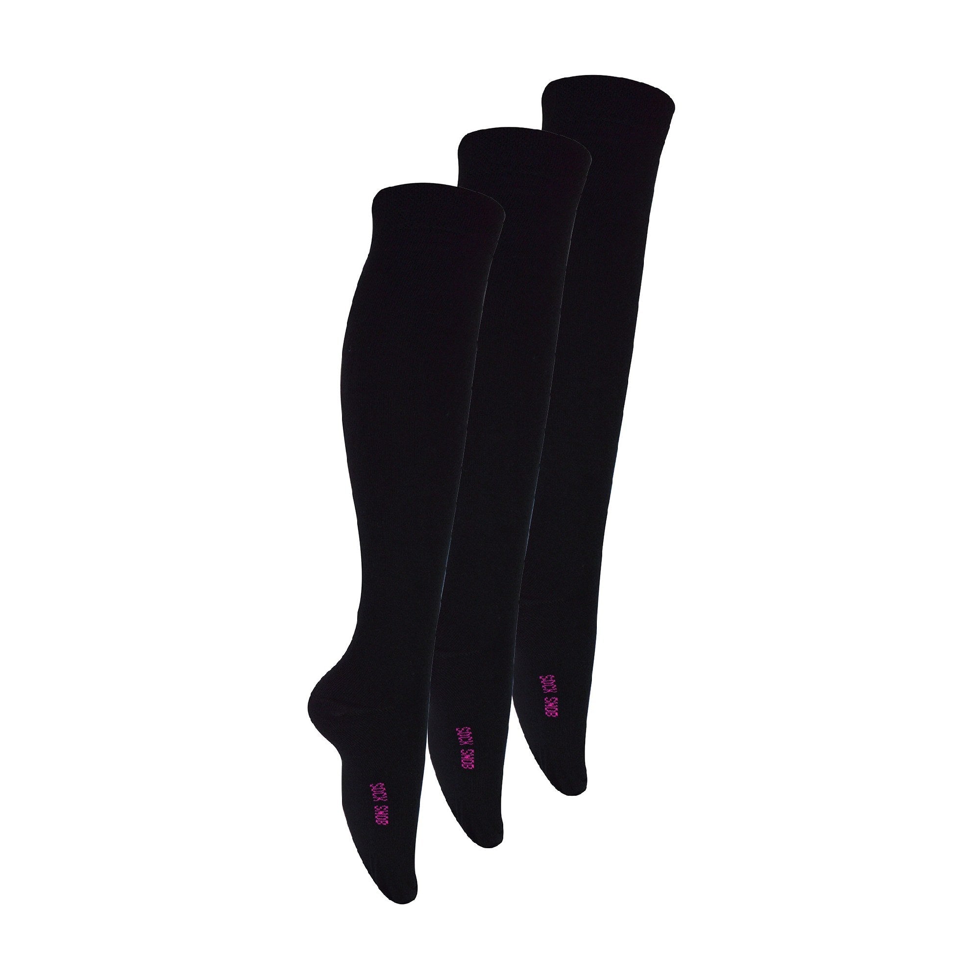 3 Pack Girls Knee High Long Plain Soft Breathable Bamboo Socks