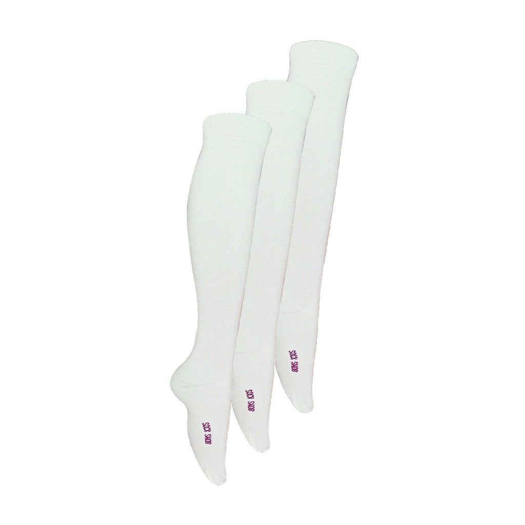 3 Pack Girls Knee High Long Plain Soft Breathable Bamboo Socks