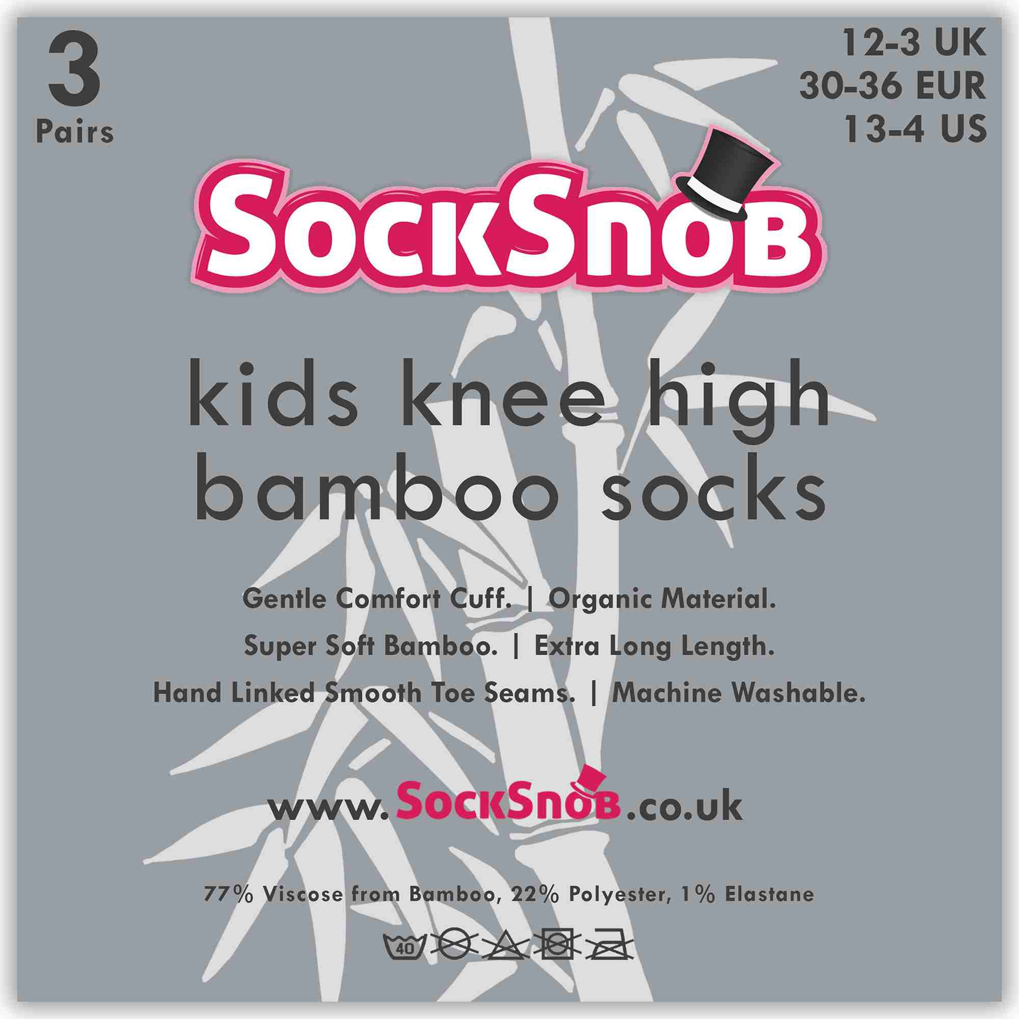 3 Pack Girls Knee High Long Plain Soft Breathable Bamboo Socks