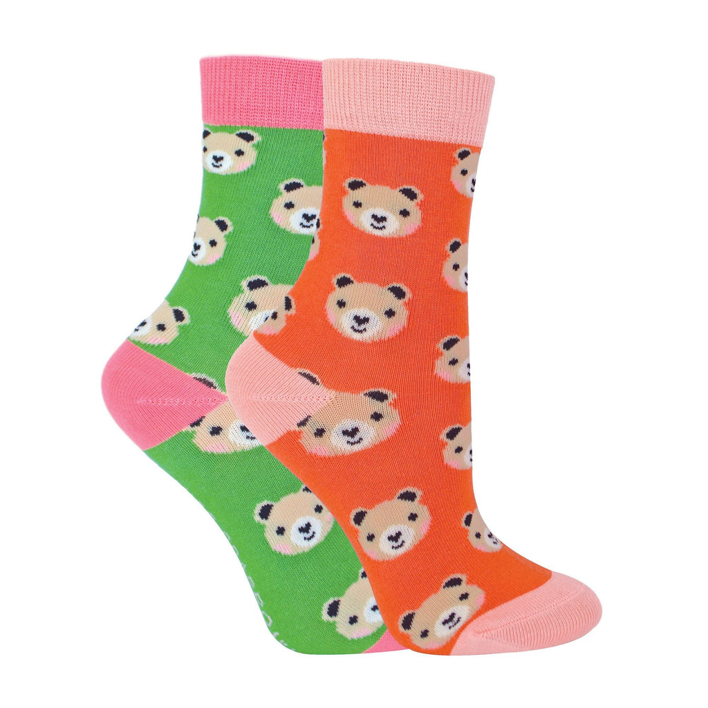 2 Pack Girls Animal Pattern Soft Breathable Bamboo Socks