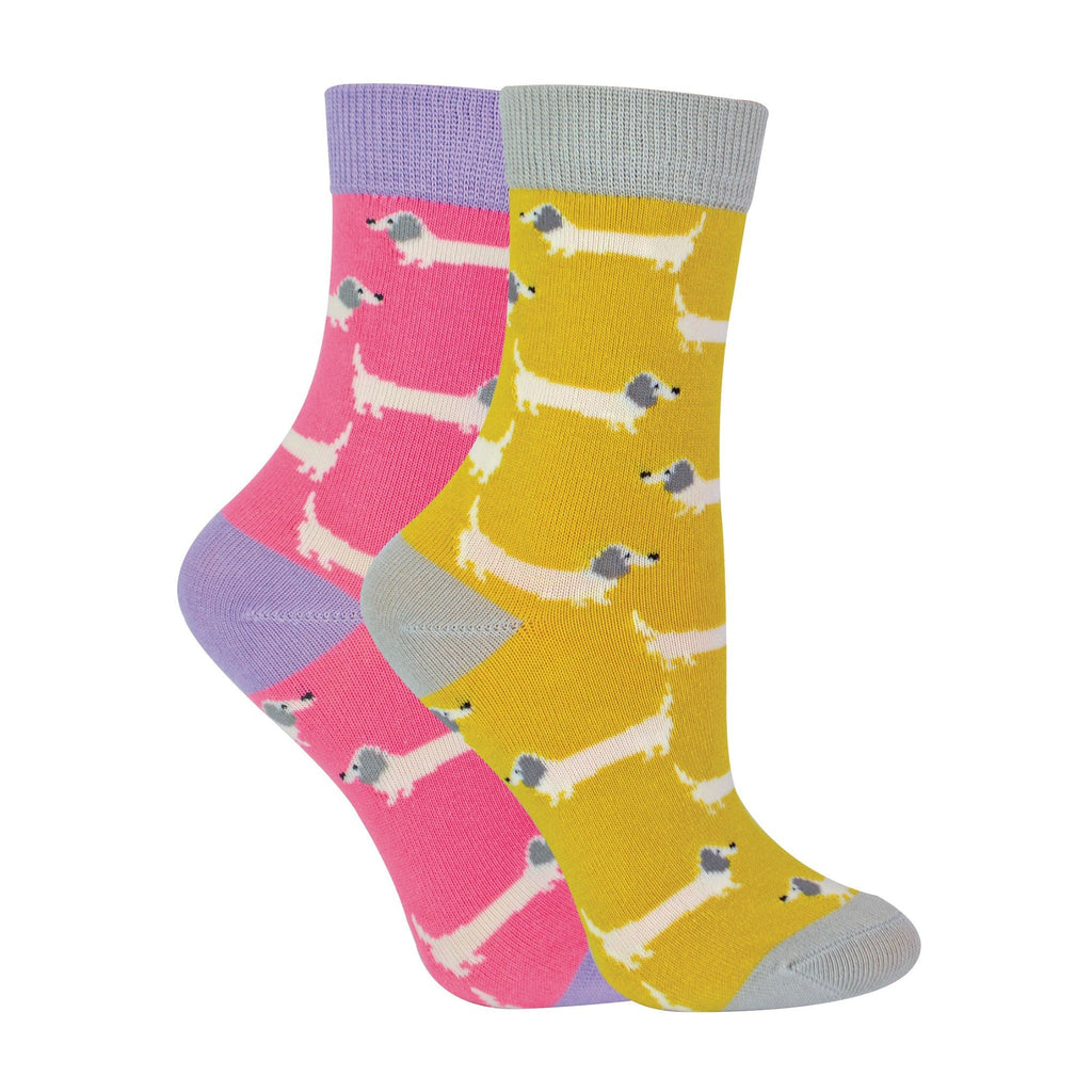 2 Pack Girls Animal Pattern Soft Breathable Bamboo Socks