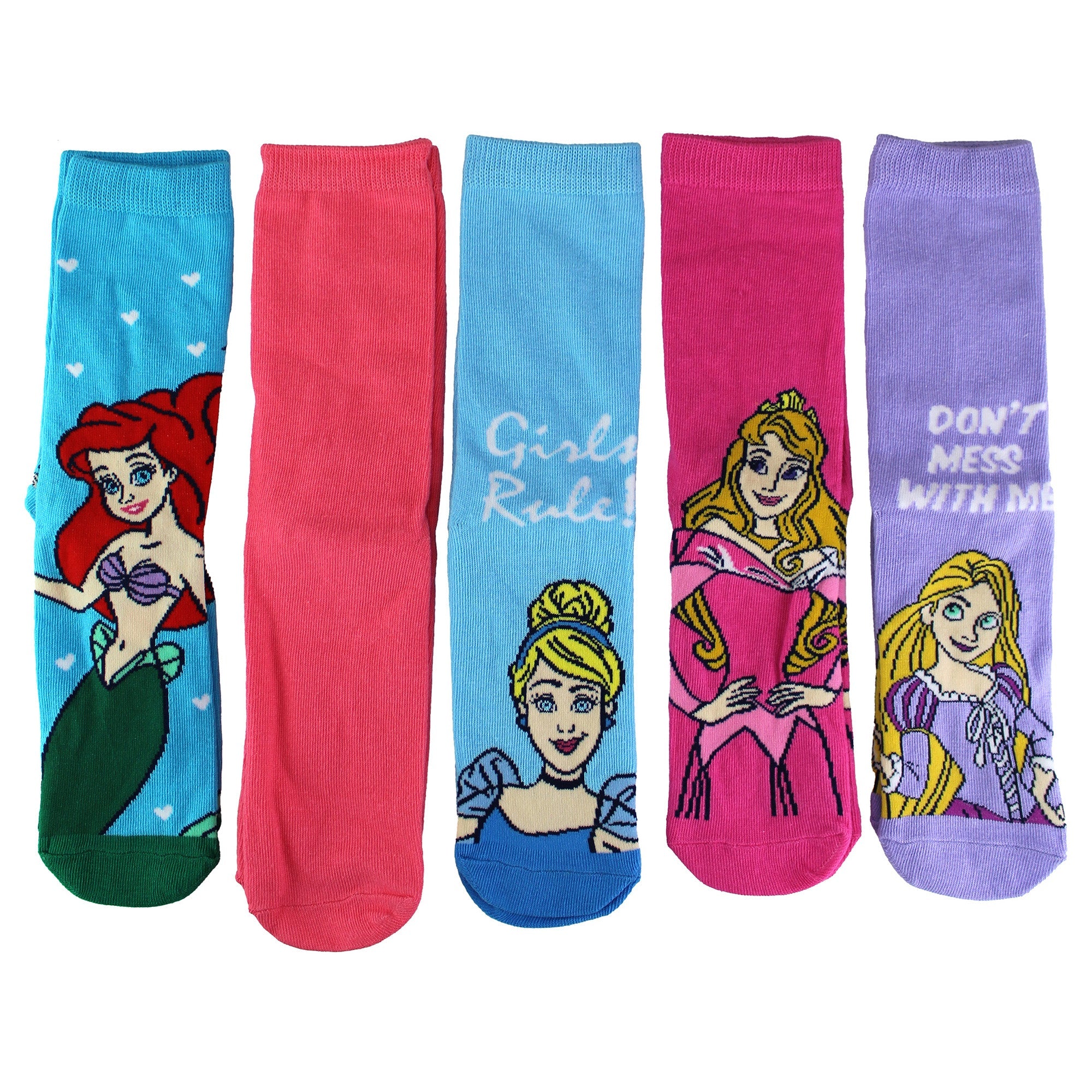 Ladies 5 Pack Princess Socks | Cute Funny Novelty Disney Socks | Disney Gifts