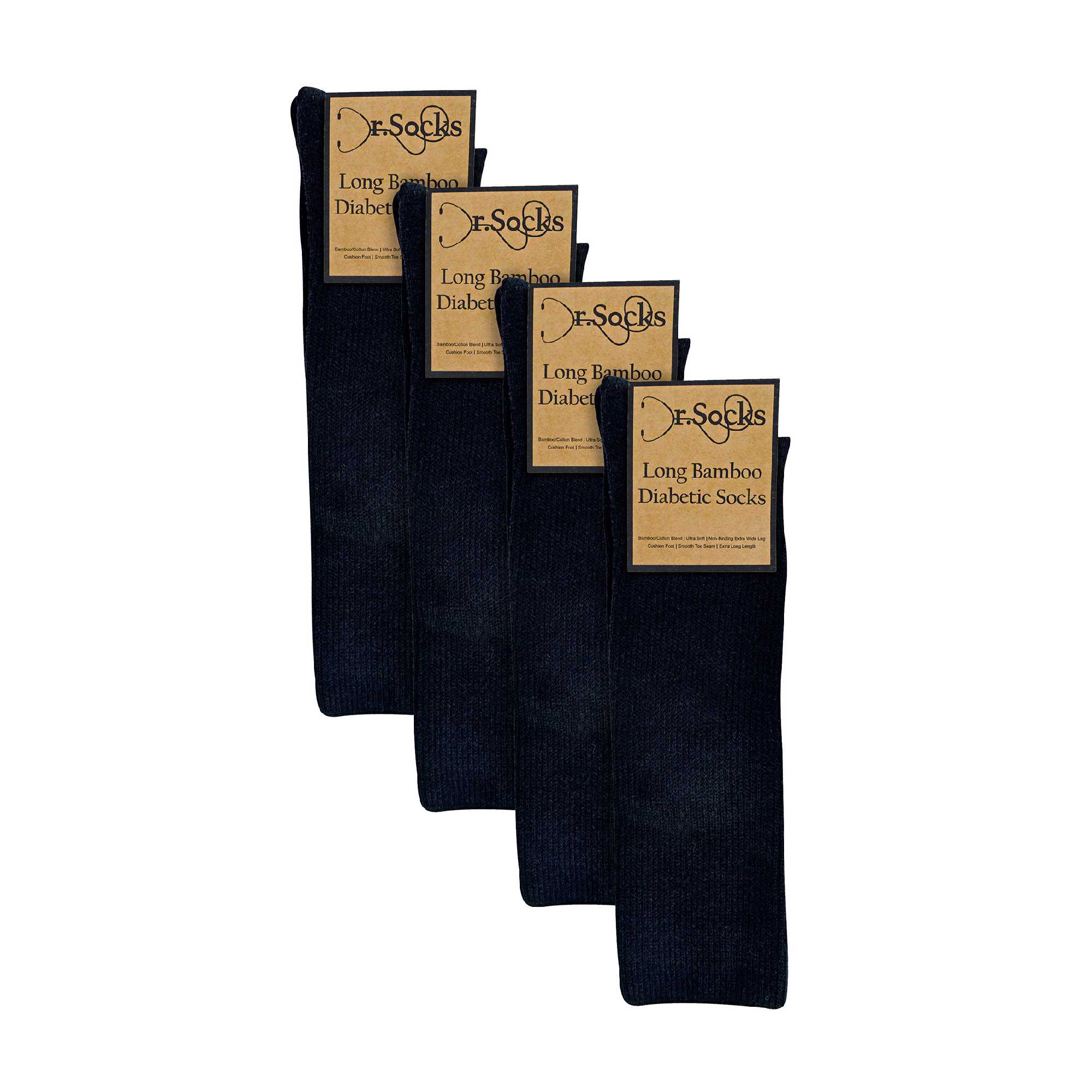 4 Pack Extra Wide Knee High Bamboo Diabetic Socks