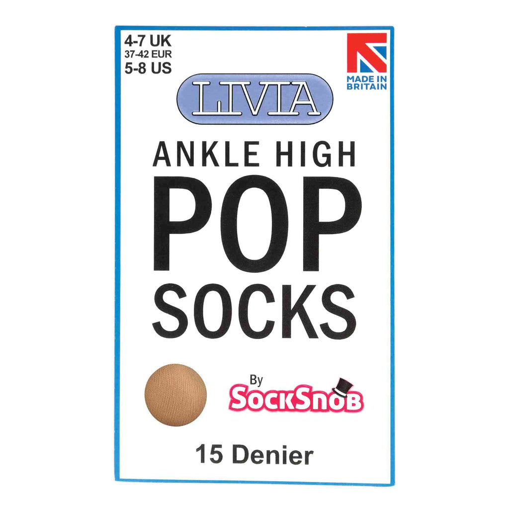 3 Pack Ladies Sheer 15 Denier Nylon Ankle High Pop Socks