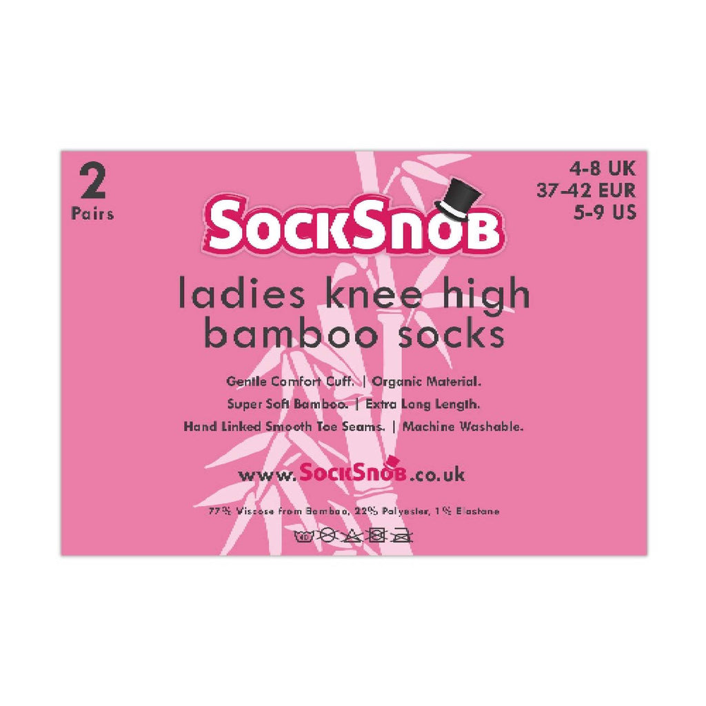 2 Pack Ladies Rainbow Patterned Knee High Bamboo Socks