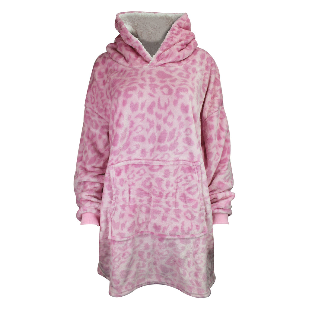 Ladies Fleece Lined Blanket Hoodie | Cute Loungewear Top with Hood