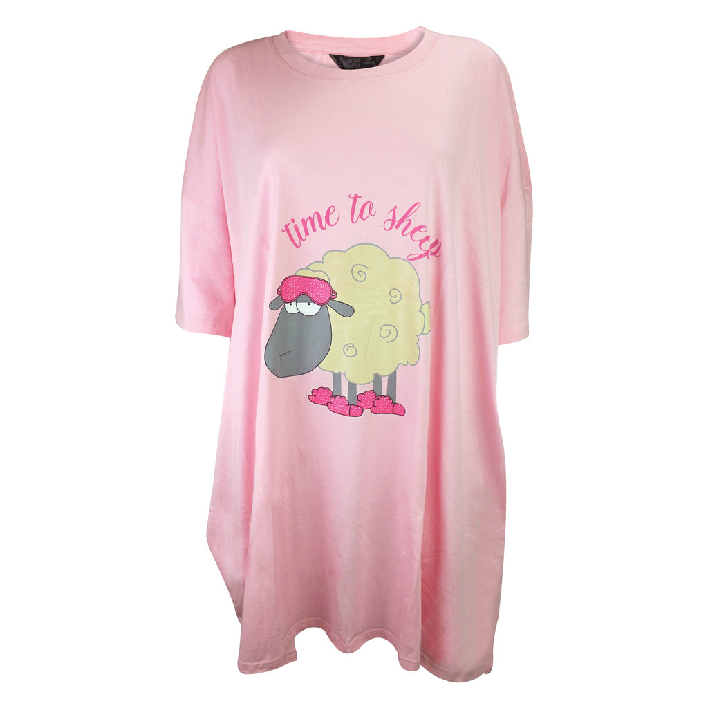 Ladies Oversized Long Nightie | Cute Novelty Style Pajama Top
