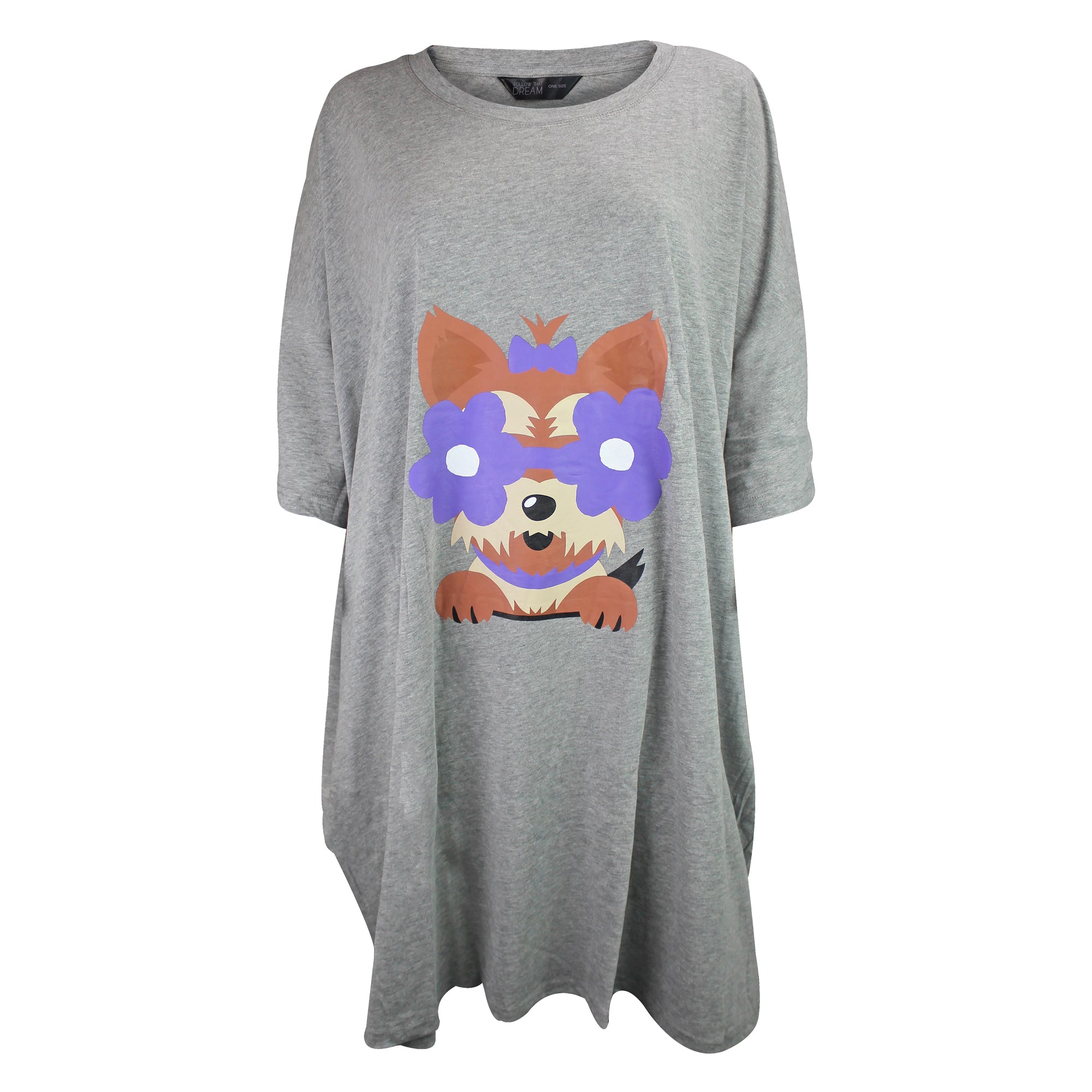 Ladies Oversized Long Nightie Cute Novelty Style Pajama Top