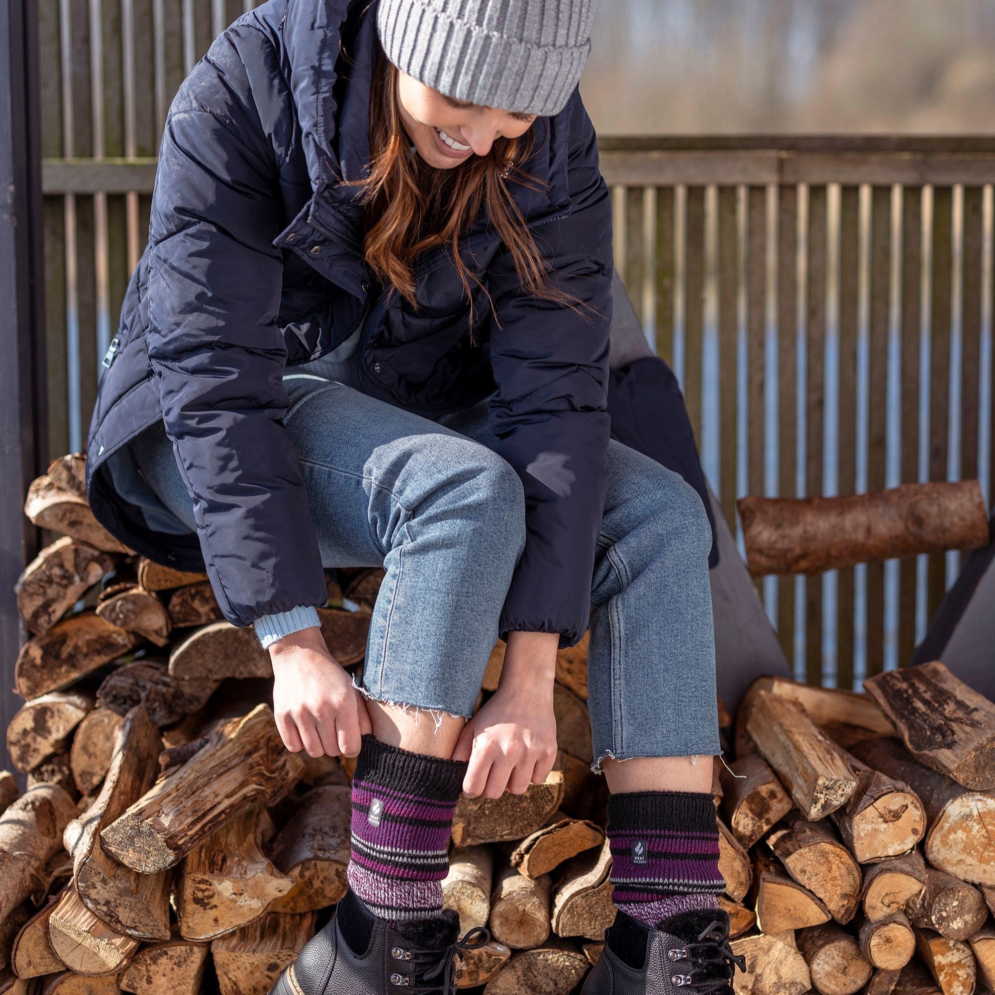 Ladies Thin Lightweight Patterned Casual Winter Warm Thermal Socks