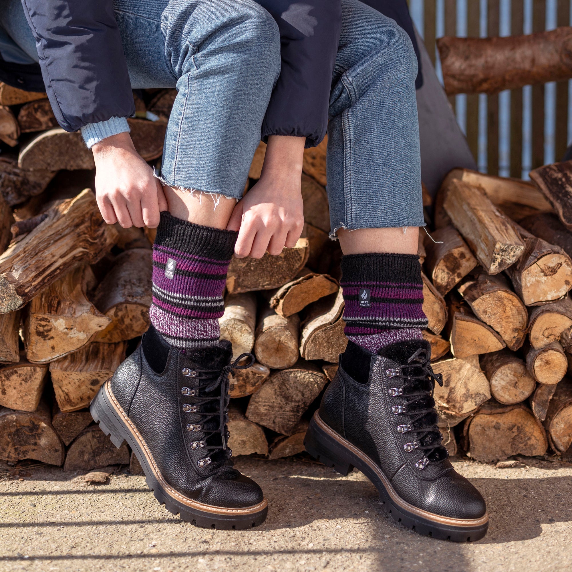Ladies Thermal Lite Patterned Socks for Winter