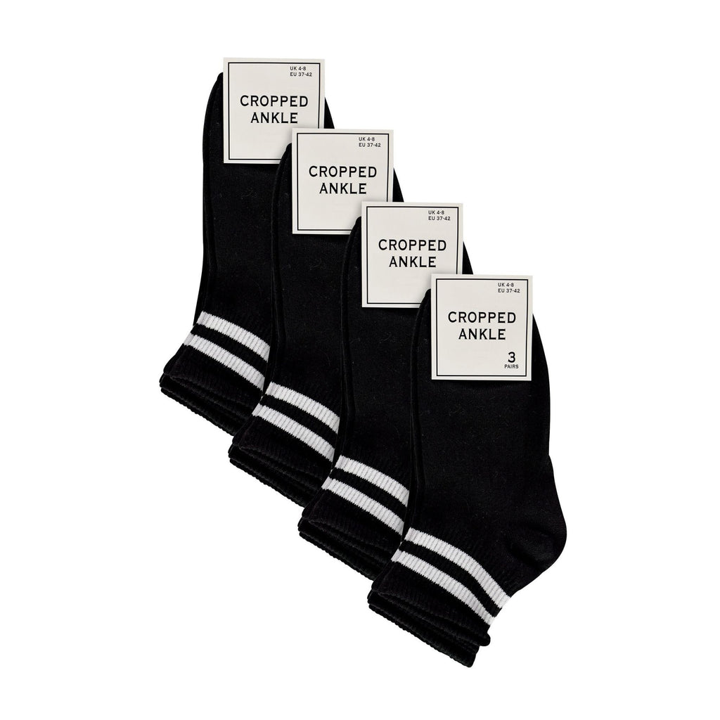 12 Pack Ladies Ankle Cotton Striped Socks