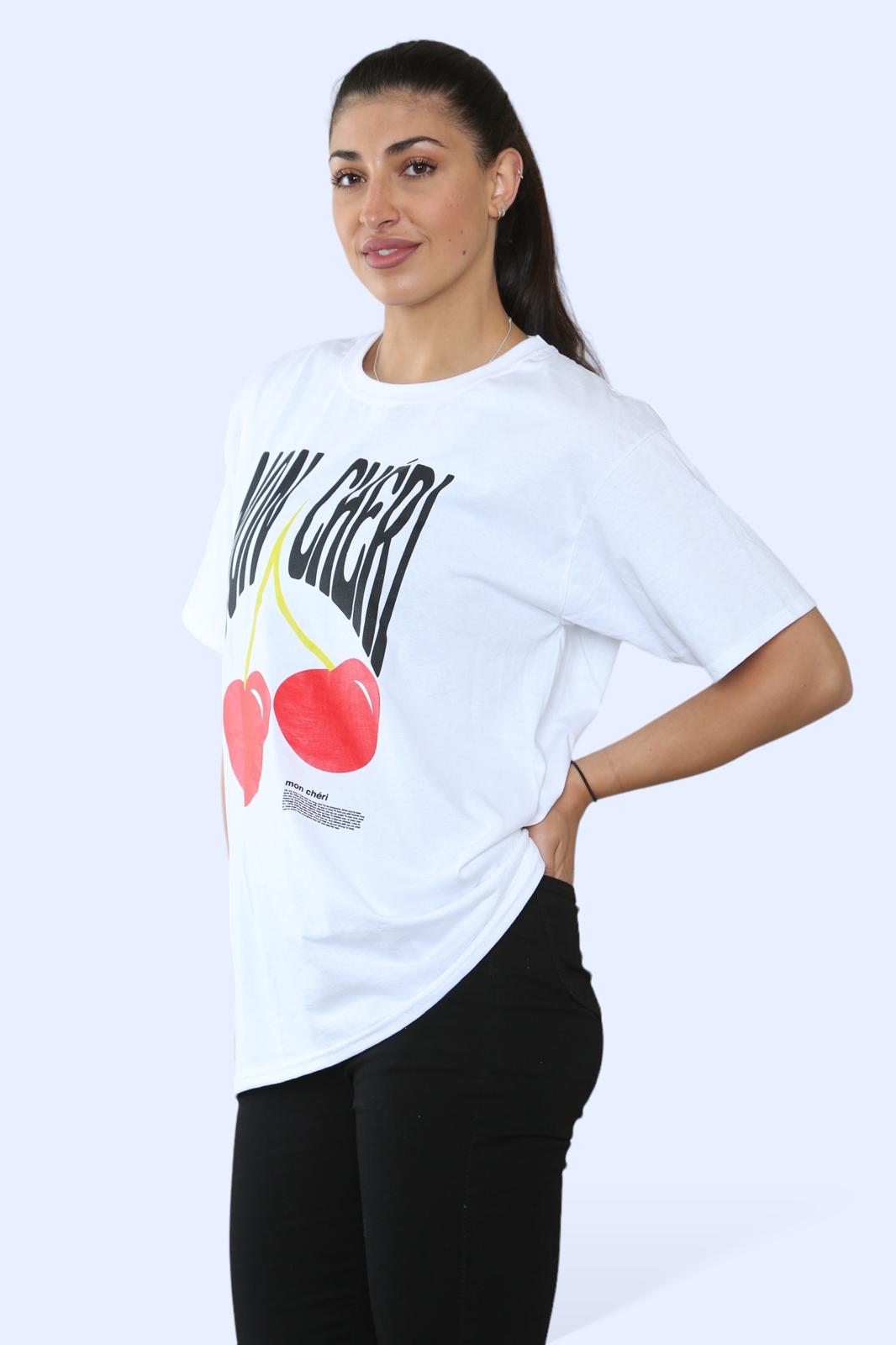Ladies Mon Cheri  Printed Short Sleeve T-Shirt Top