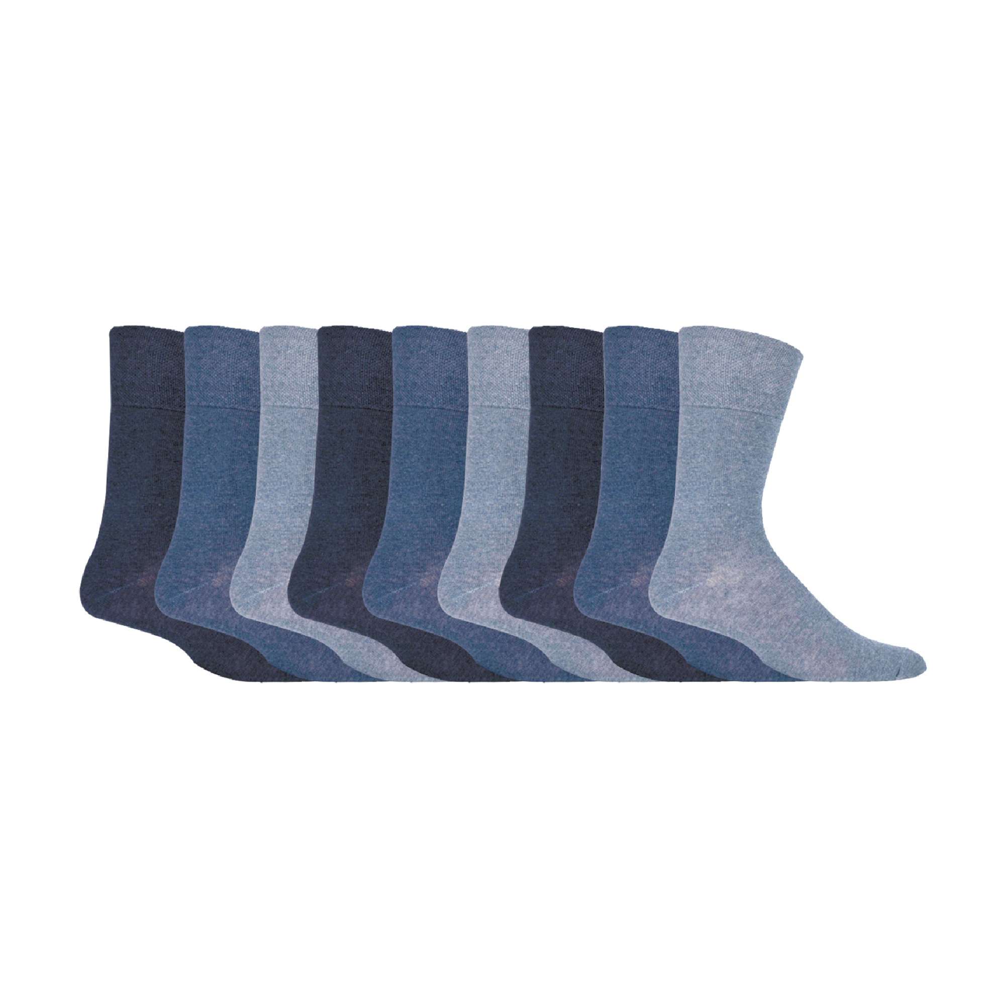 9 Pairs  NON ELASTIC Cotton Mens Socks with Loose Top - Ideal for Diabetic
