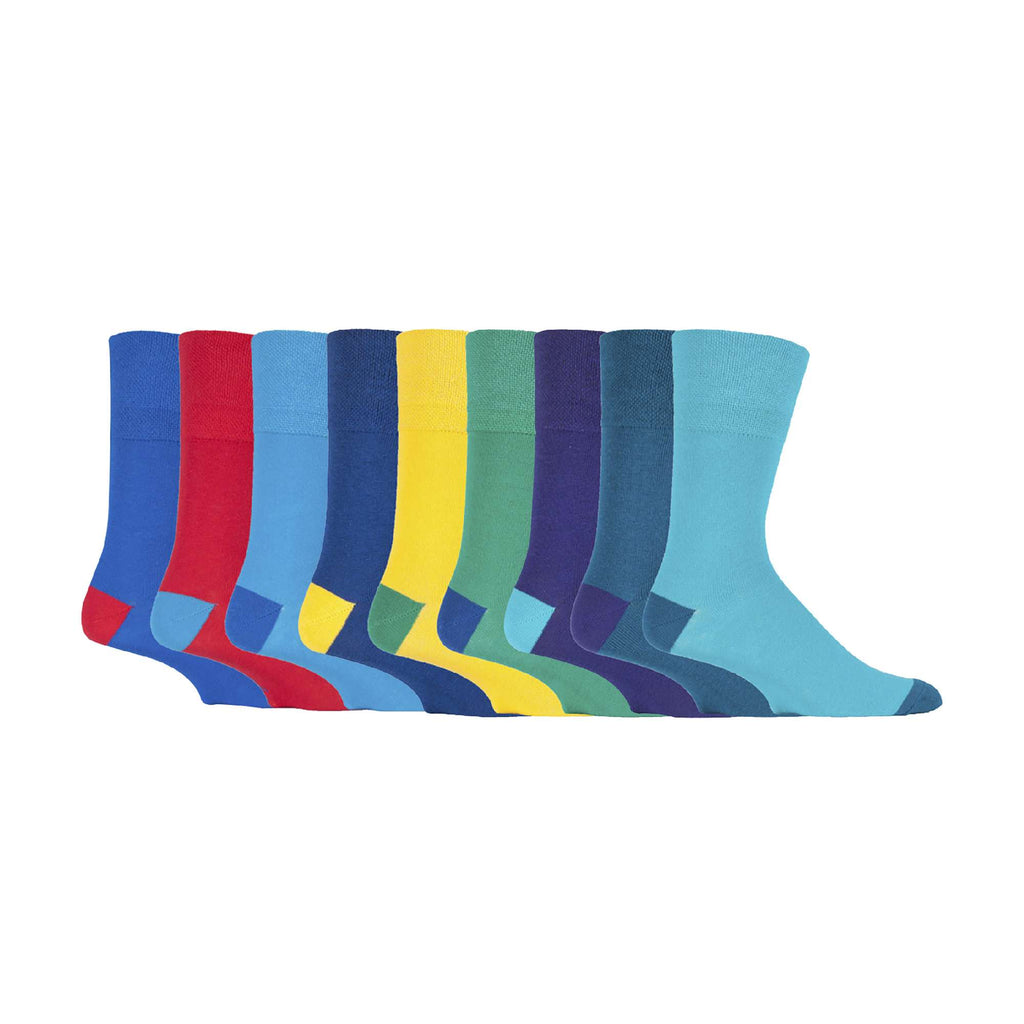 9 Pairs  NON ELASTIC Cotton Mens Socks with Loose Top - Ideal for Diabetic