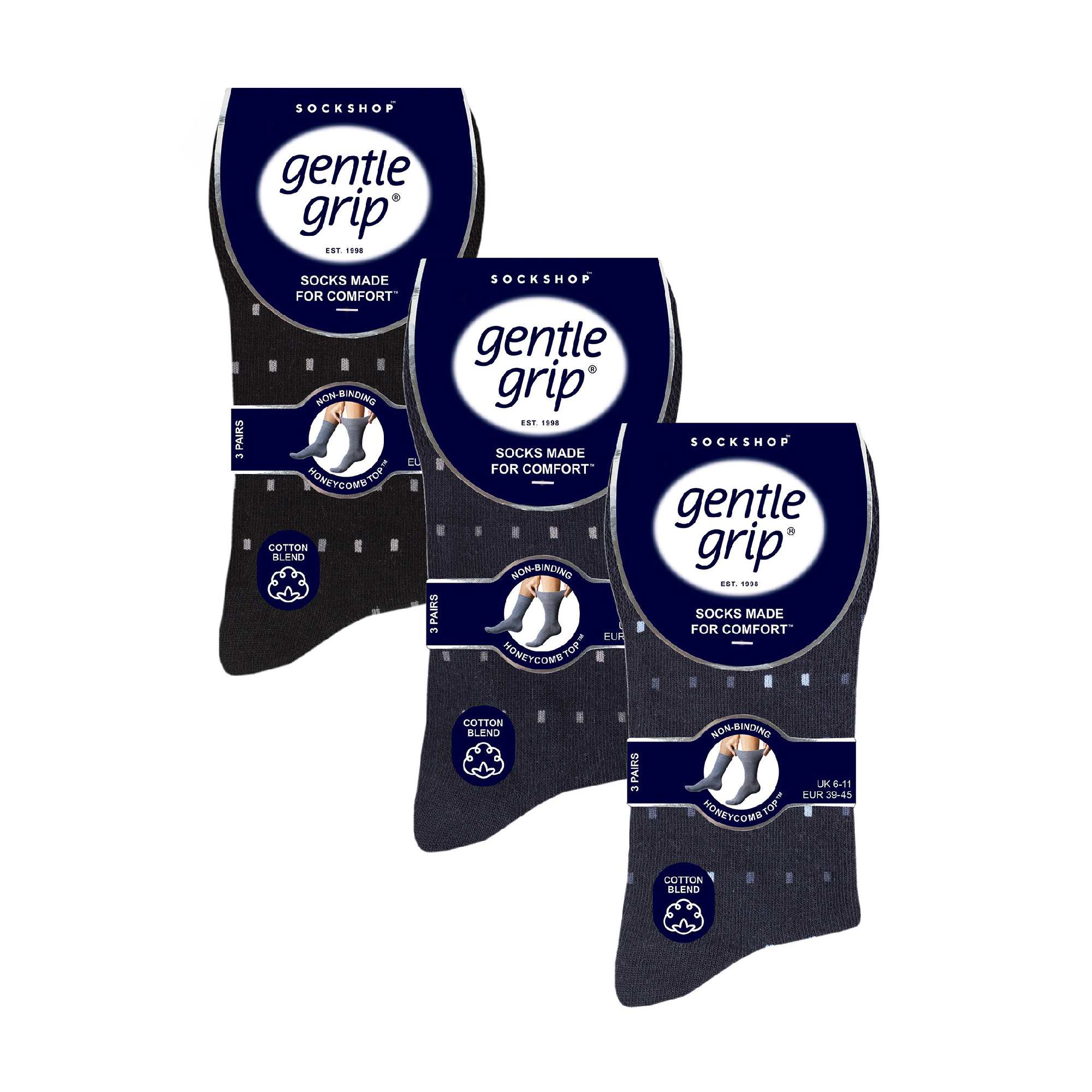 9 Pairs  NON ELASTIC Cotton Mens Socks with Loose Top - Ideal for Diabetic