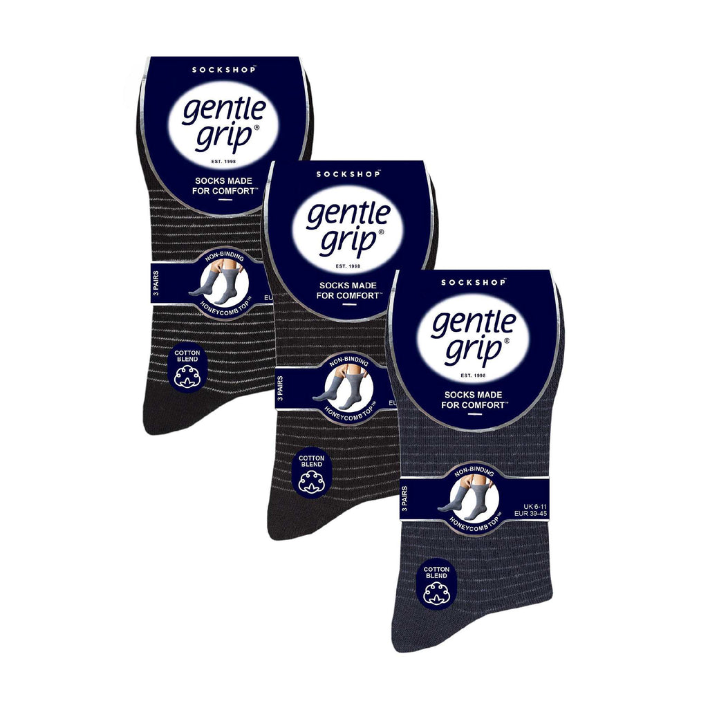 9 Pairs  NON ELASTIC Cotton Mens Socks with Loose Top - Ideal for Diabetic