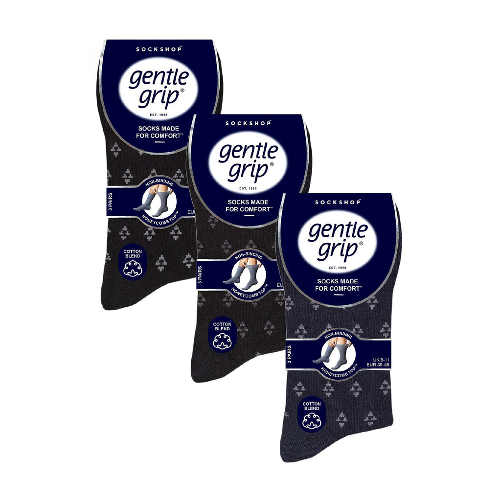 9 Pairs  NON ELASTIC Cotton Mens Socks with Loose Top - Ideal for Diabetic