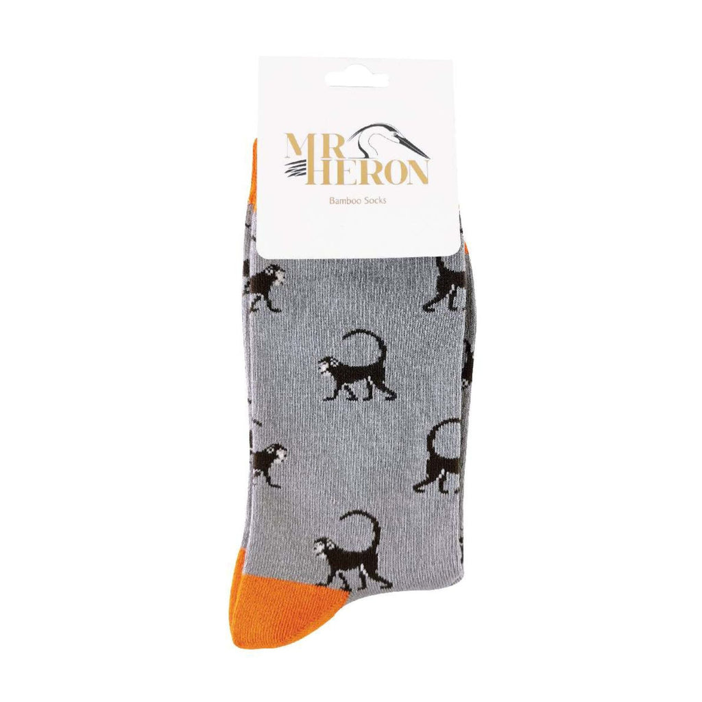 1 Pack Mens Novelty Grey Monkey Bamboo Socks