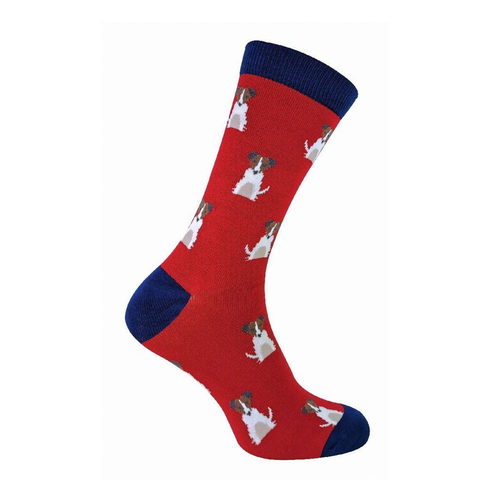 1 Pack Mens Novelty Red Jack Russell Bamboo Socks
