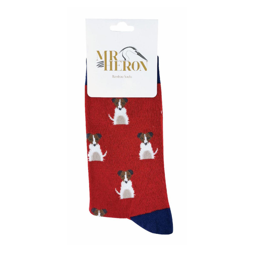 1 Pack Mens Novelty Red Jack Russell Bamboo Socks